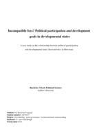 Incompatible foes? Political participation and development goals in developmental states: A case study on the relationship between political participation and developmental state characteristics in Botswana