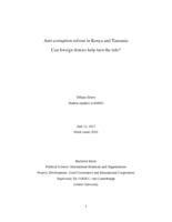 Anti-corruption reform in Kenya and Tanzania: Can foreign donors help turn the tide?