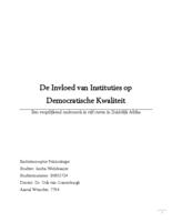 De Invloed van Instituties op Democratische Kwaliteit; Een vergelijkend onderzoek in vijf staten in Zuidelijk Afrika