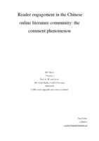 Reader Engagement in the Chinese Online Literature Community: The Comment Phenomenon