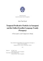 Temporal Predicative Particles in Sanapaná and the Enlhet-Enenlhet Language Family (Paraguay). A Descriptive and Comparative Study.