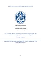 The European Union’s prioritization of civil and political rights over economic, social and cultural rights in the Human Rights Council.