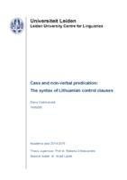 Case and non-verbal predication: The syntax of Lithuanian control clauses