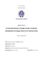 On the path towards a stronger Europe: Tracing the development of strategic culture in EU external action
