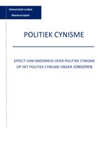 Effect van onderwijs over politiek cynisme op het politiek cynisme onder jongeren.