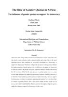 The rise of gender quotas in Africa: The influence of gender quotas on support for democracy