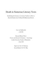 Death in Sumerian Literary Texts: Establishing the Existence of a Literary Tradition on How to Describe Death in the Ur III and Old Babylonian Periods