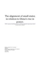 The alignment of small states in relation to China’s rise in power
