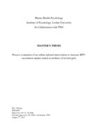 Process evaluation of an online tailored intervention to increase HPV-vaccination uptake aimed at mothers of invited girls