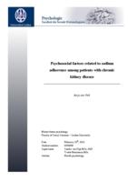 Psychosocial factors related to sodium adherence among patients with chronic kidney disease