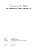 Onderzoek naar de validiteit van het Verzorger Verslag van de PEP-3
