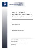 Guilt, the most intriguing ingredient: How communicating guilt can affect taste-perception