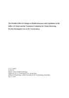 The possible effect of changes in health insurance and legislation on the inflow of clients and the treatment evaluation for clients receiving psycho-oncological care at De Vruchtenburg