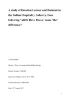 A study of emotion labour and burnout in the indian hospitality industry: Does following ‘Atithi Devo Bhava’ make ‘the’ difference?