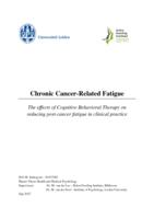 Chronic cancer-related fatigue: The effects of cognitive behavioral therapy on reducing post-cancer fatigue in clinical practice