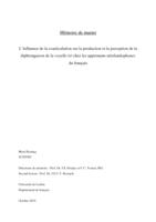 L'influence de la coarticulation sur la production et la perception de la diphtongaison de la voyelle /e/ chez les apprenants néerlandophones du français