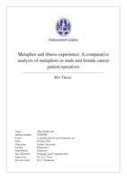 Metaphor and illness experience: A comparative analysis of metaphors in male and female cancer patient narratives