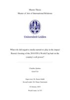 What role did negative media narratives play in the impact Russia's hosting of the 2018 FIFA World Cup had on the country's soft power?