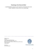 Psychology of the Educated Mind: a multidisciplinary approach to the experience of academic stress in the People’s Republic of China and the role of psychology