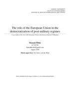 The role of the European Union in the democratization of post-military regimes