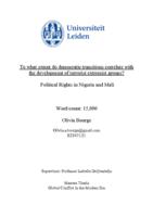 To what extent do democratic transitions correlate with the development of terrorist extremist groups? Political Rights in Nigeria and Mali