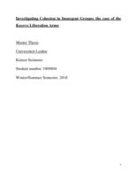 Investigating Cohesion in Insurgent Groups: The case of the Kosovo Liberation Army