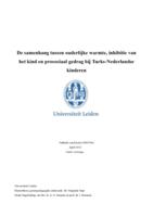 De samenhang tussen ouderlijke warmte, inhibitie van het kind en prosociaal gedrag bij Turks Nederlandse kinderen.