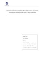 Interparental Relationships and Children's Prosocial Development: Indications for Gender-Specific Susceptibility to the Quality of the Marital Relationships