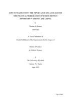 Lost in Translation? The importance of language for the Political Mobilisation of Ethnic Russian Minorities in Estonia and Latvia