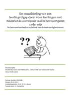 De ontwikkeling van een leerlingvolgsysteem voor leerlingen met Nederlands als tweede taal in het voortgezet onderwijs
