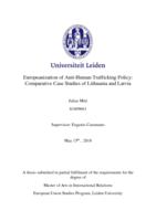 Europeanization of Anti-Human Trafficking Policy: Comparative Case Studies of Lithuania and Latvia