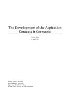 The Development of the Aspiration Contrast in Germanic