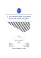 Characterisation of 3D-printed micro-structures for optics