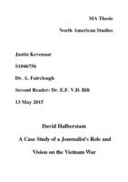 David Halberstam  A Case Study of a Journalist's Role and Vision on the Vietnam War