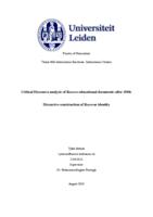 Critical Discourse analysis of Kosovo educational documents after 2008: Discursive construction of Kosovar identity