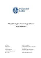 A Dutch to English Terminology of Mutual Legal Assistance