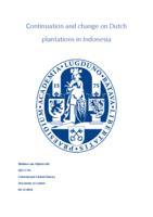 Continuation and change on Dutch plantations in Indonesia