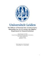 The influence of financial unity on federal agency rulemaking: The case of customer due diligence requirements for financial institutions.