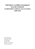 individuele verschillen in begrijpend lezen bij informatieve en verhalende teksten: een eye-tracker onderzoek