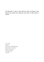 The relationship of cognitive coping, behavioral coping, and religious coping strategies with academic stress, depression, and anxiety in college students in Indonesia