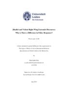 Jihadist and Violent Right-Wing Extremist Discourses:  Why is There a Difference in Policy Responses?