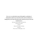 How can we see polarization expressed through the securitization of immigration by right wing visual media outlets and desecuritization of immigration by left wing visual media outlets and their portrayal of the other in this discourse?