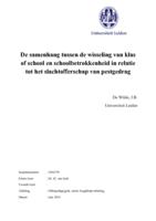 De samenhang tussen de wisseling van klas of school en schoolbetrokkenheid in relatie tot het slachtofferschap van pestgedrag