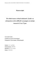 De relatie tussen verbaal-relationeel-, fysiek- en cyberpesten en het zelfbeeld van jongens en meisjes tussen de 13 en 17 jaar