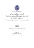 Whereto from here ? The International Engagement with Bosnia Herzegovina