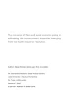 The relevance of Marx and Social Economic Policy in Addressing the Socioeconomic Disparities Emerging from the Fourth Industrial Revolution.