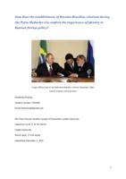 How does the establishment of Russian-Brazilian relations during the Putin-Medvedev era confirm the importance of identity in Russian foreign policy?