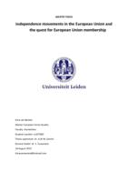 Independence movements in the European Union and the quest for European Membership