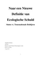 Naar een Nieuwe Definitie van Ecologische Schuld. Staten vs. Transnationale Bedrijven