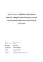 Motivaties van leerkrachten in het primair onderwijs voor professionaliseringsactiviteiten over leerachterstanden en hoogbegaafdheid.